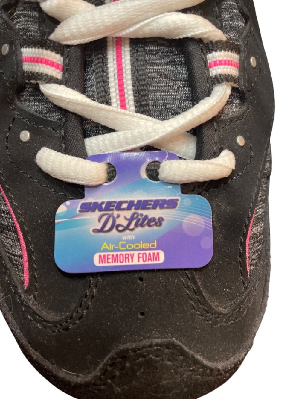 Skechers D'lites wms black pink cooled mem foam low sneakers sz 8.5W SKU 10-376 - Picture 12 of 16